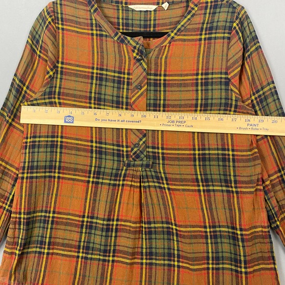 Soft Surroundings Blouse Brown Plaid Knit - Picture 9 of 11